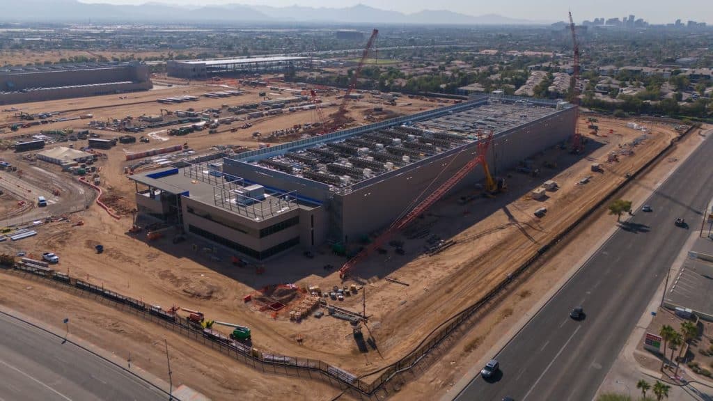 ariel picture of a newly constructed data center