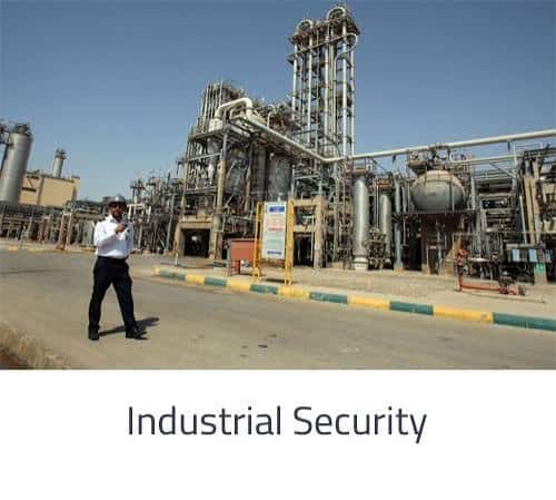 outside industrial site with security officer onsite